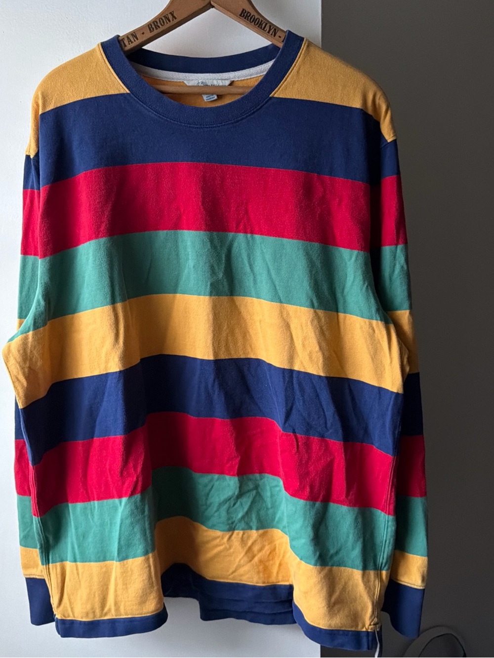 J. Crew Rugby Polo Long Sleeve Shirt Men’s XL Oarsman Elbow Pads Striped Preppy